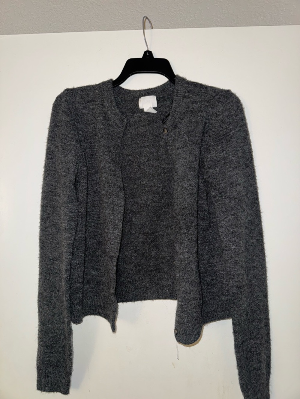 H&M Dark Gray Open-Front Knit Cardigan
